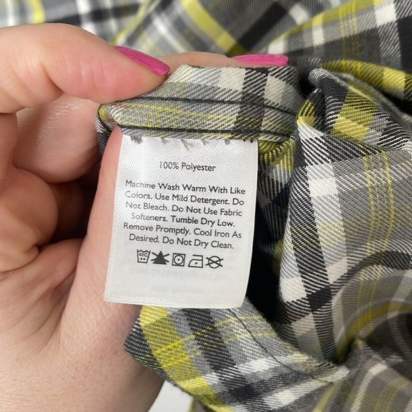Eddie Bauer Yellow Long Sleeve Plaid Flannel - Picture 7 of 9